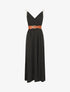 Robe longue unie à bretelles fantaisies - Noir - 1