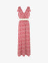Robe imprimé fleuri à nœuds aux épaules - Rouge - 1