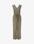 Combinaison ample sans manches col V - Kaki - 1
