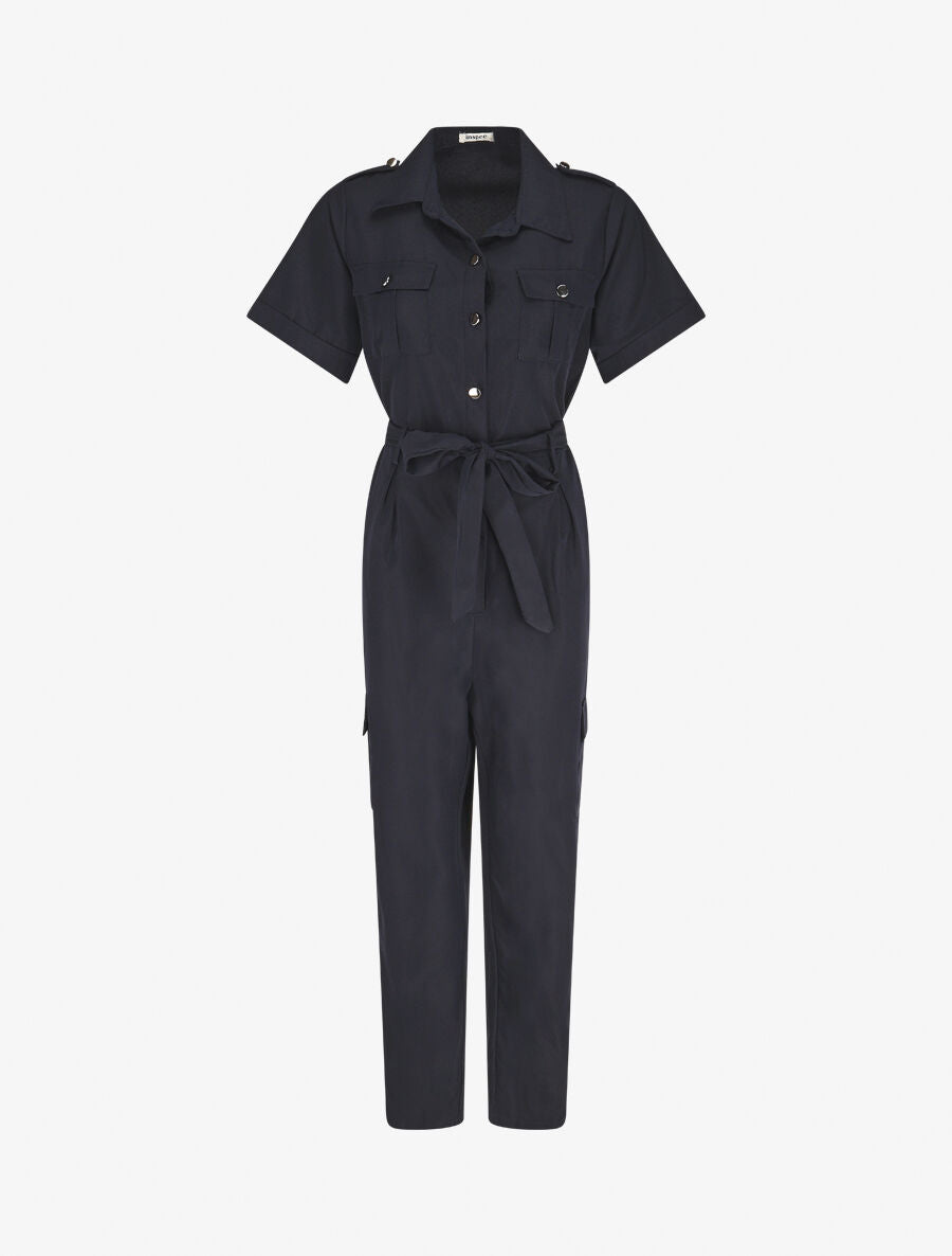 Combinaison ample à manches courtes - Marine - 1