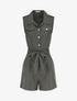 Combishort droite uni sans manches - Kaki gris - 4