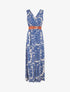 Robe longue évasée imprimé tropical - Bleu - 1