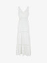 Robe longue unie ajourée - Blanc - 1