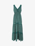 Robe longue unie ajourée - Vert sapin - 4