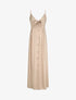 Robe longue unie à boutons décoratifs - Beige - 4
