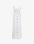 Robe longue unie à boutons décoratifs - Blanc - 4