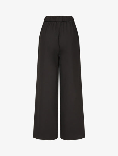 Pantalon ample taille haute à boucle fantaisie - Noir - 2