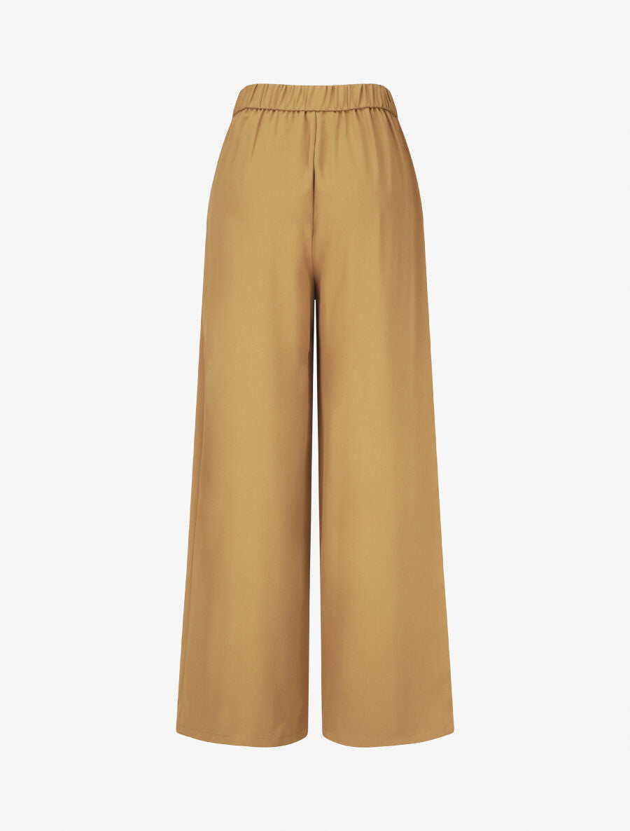 Pantalon ample taille haute à boucle fantaisie - Camel - 2