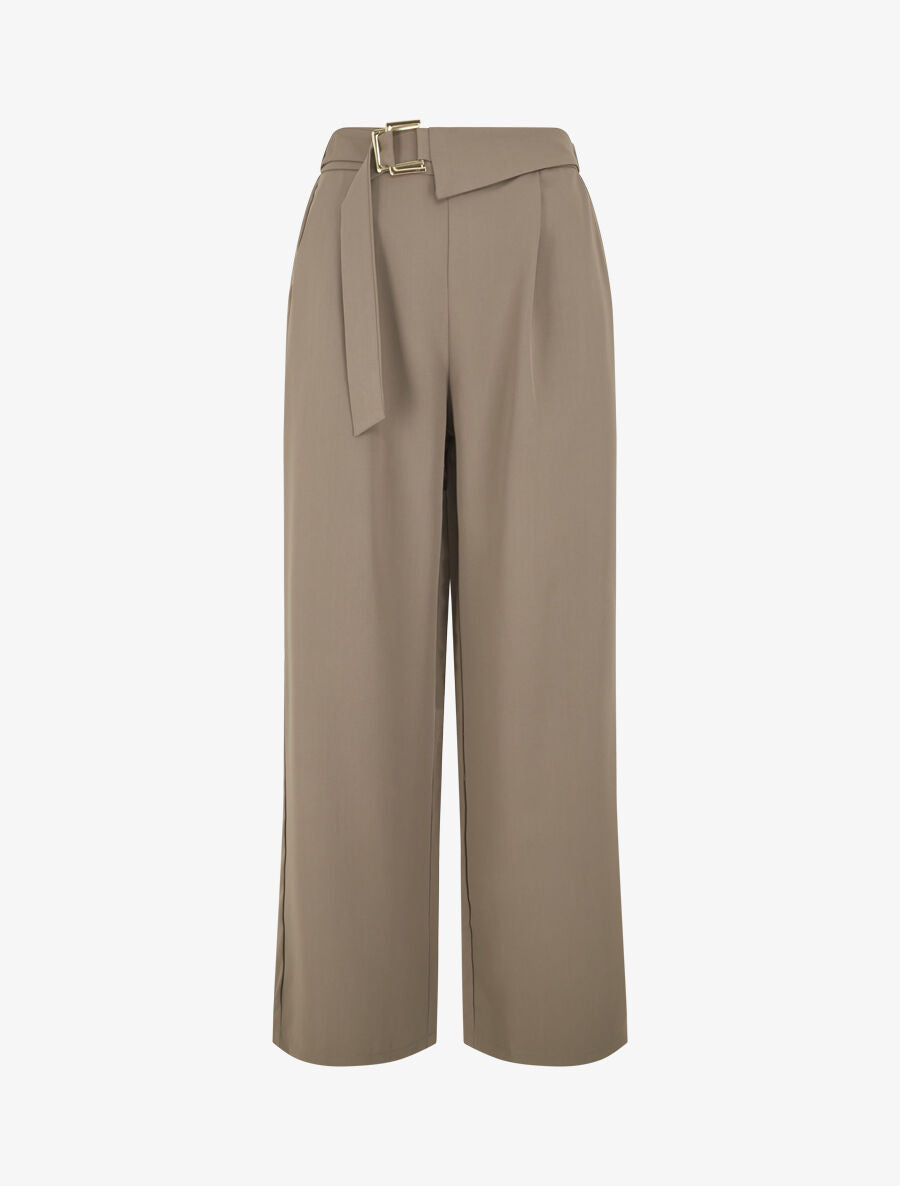 Pantalon ample à double boucles dorées - Kaki - 1