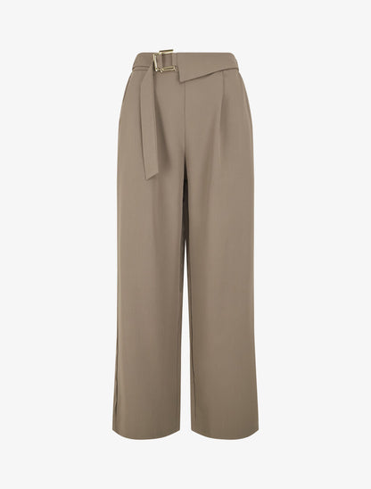 Pantalon ample à double boucles dorées - Kaki - 1