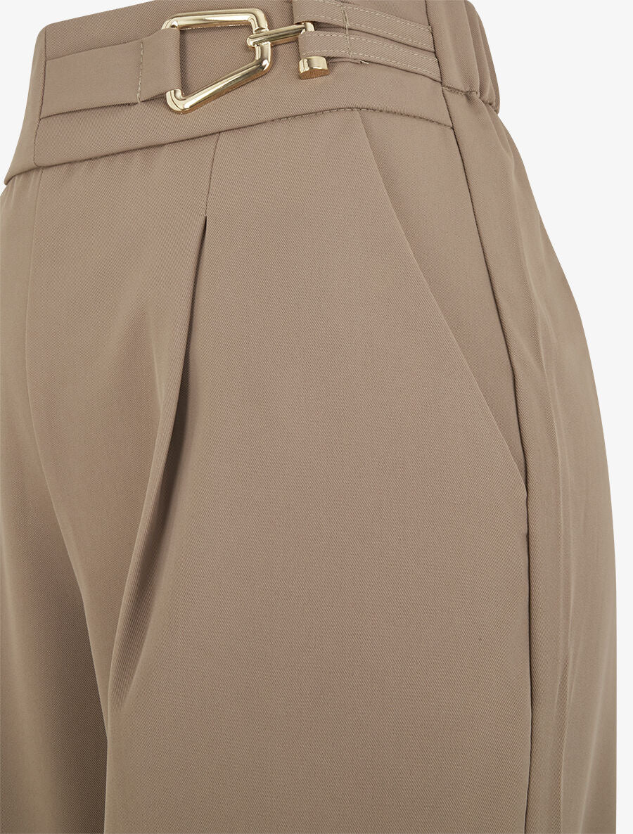 Pantalon ample à détail doré - Taupe - 3