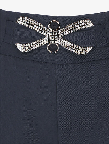 Pantalon ample à boucle style noeud - Marine - 3