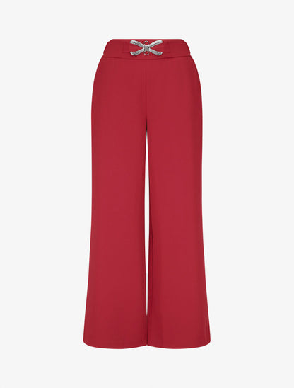 Pantalon ample à boucle style noeud - Rouge - 1
