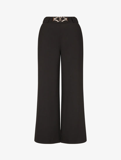 Pantalon ample à boucle fantaisie - Noir - 4