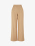 Pantalon ample effet lin à 2 boutons - Camel - 1