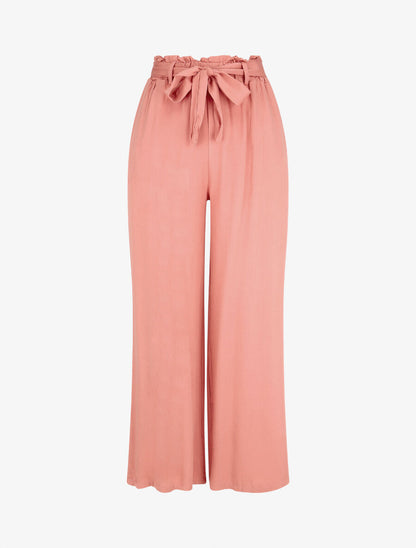 Pantalon uni fluide élastiqué - Corail - 4