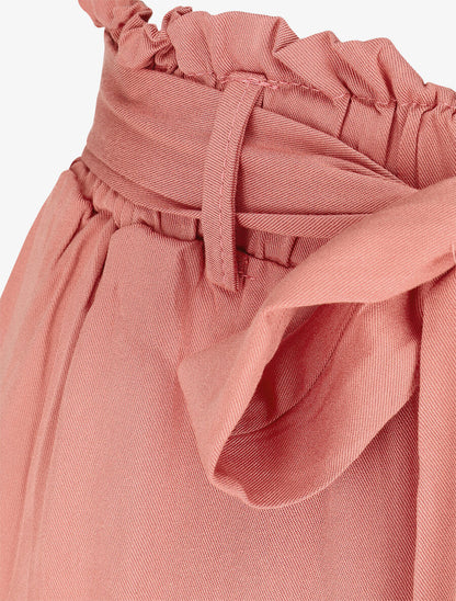 Pantalon uni fluide élastiqué - Corail - 3