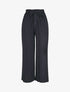 Pantalon uni fluide élastiqué - Marine - 1
