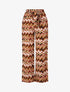 Pantalon fluide à imprimé zigzag - Marron - 4