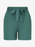 Short fluide uni et ceinturé - Vert - 1