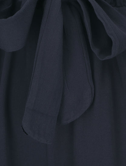 Short fluide uni et ceinturé - Marine - 3