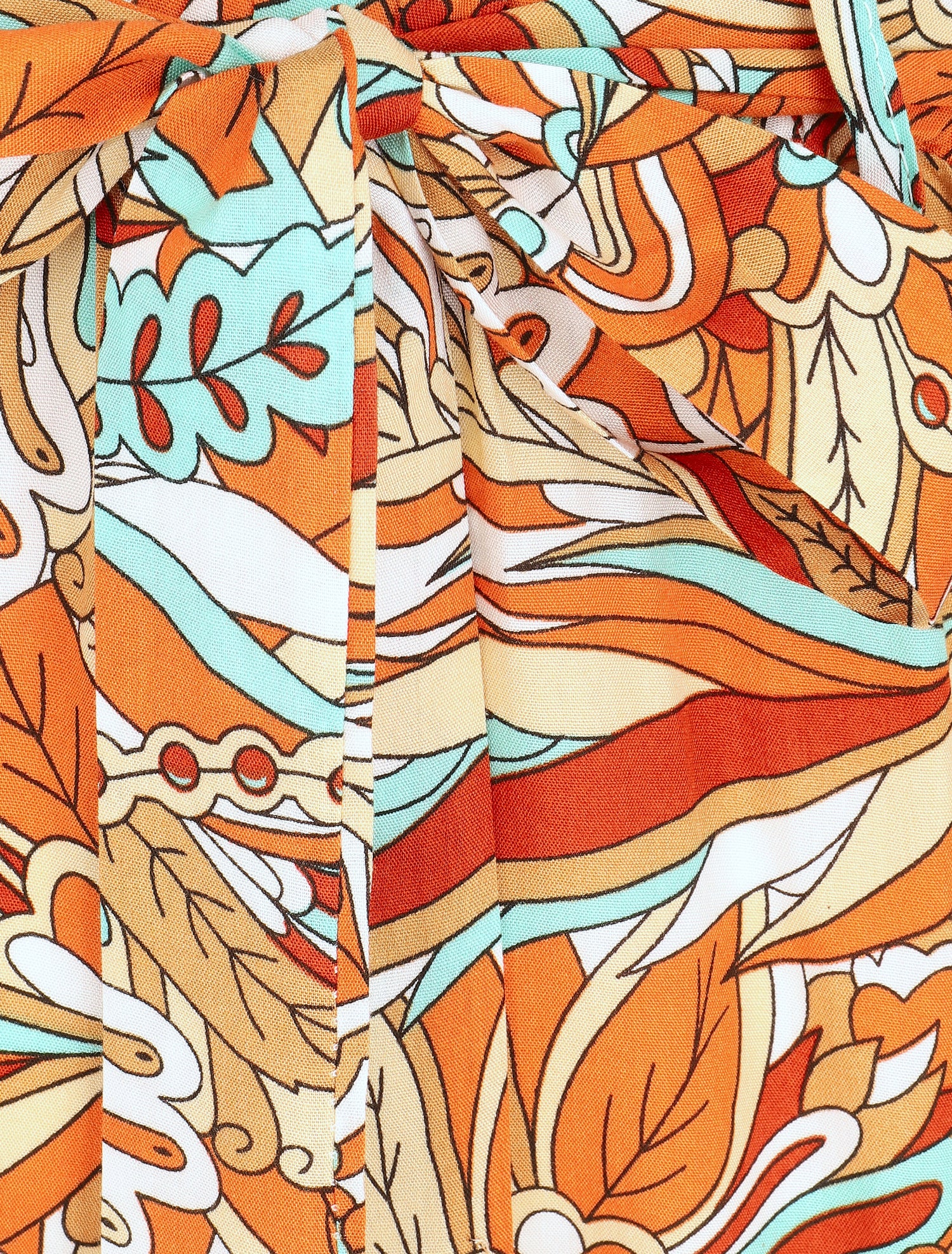 Short élastiqué imprimé mandala - Orange - 3