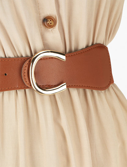 Robe longue unie sans manches - Beige - 3