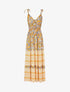 Robe longue imprimé foulard et mosaïque - Jaune - 1