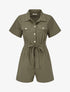 Combishort uni ceinturé - Kaki - 5
