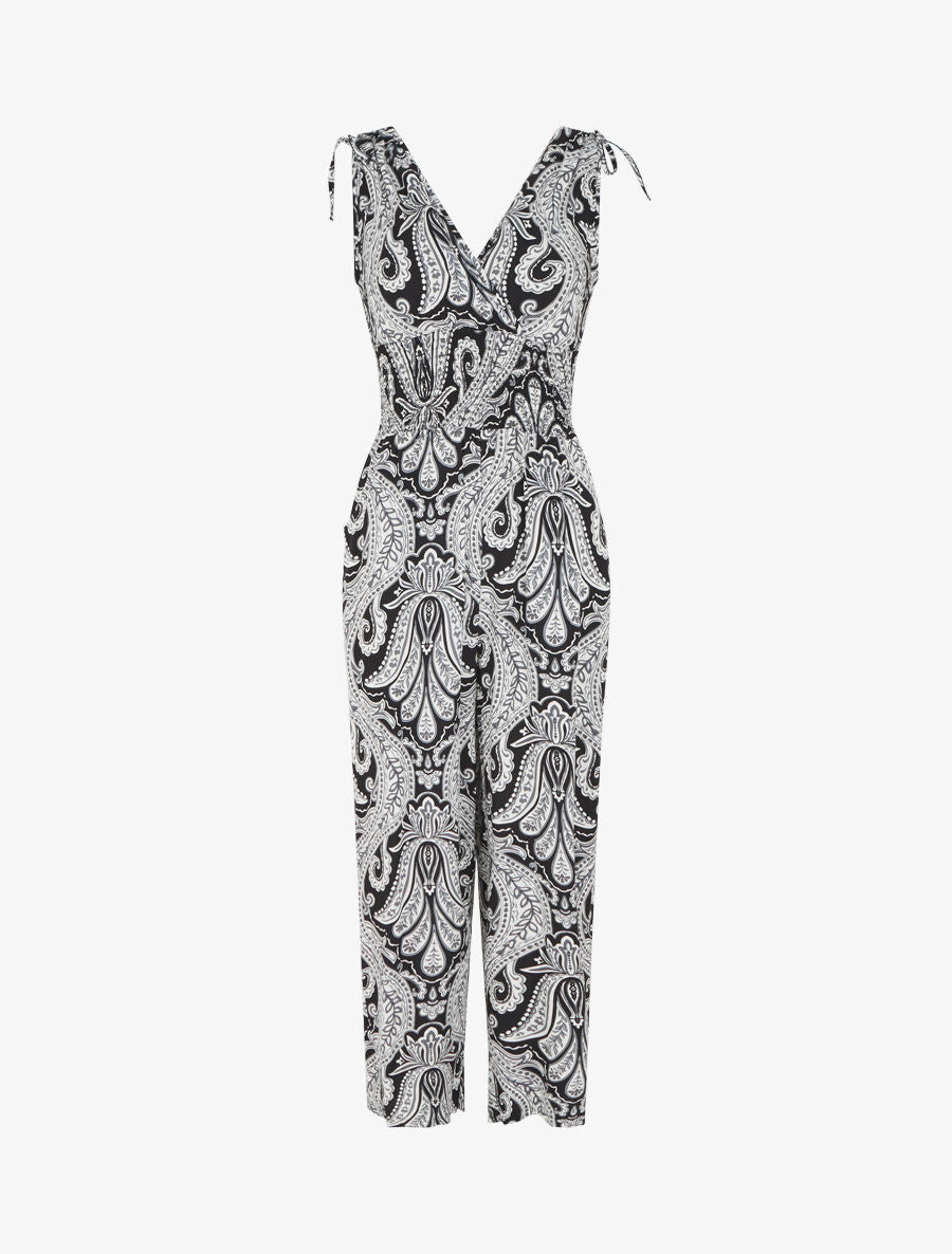 Combinaison sans manches imprimé cachemire - Noir - 5