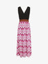 Robe longue à jupe imprimé graphique - Fuchsia - 4