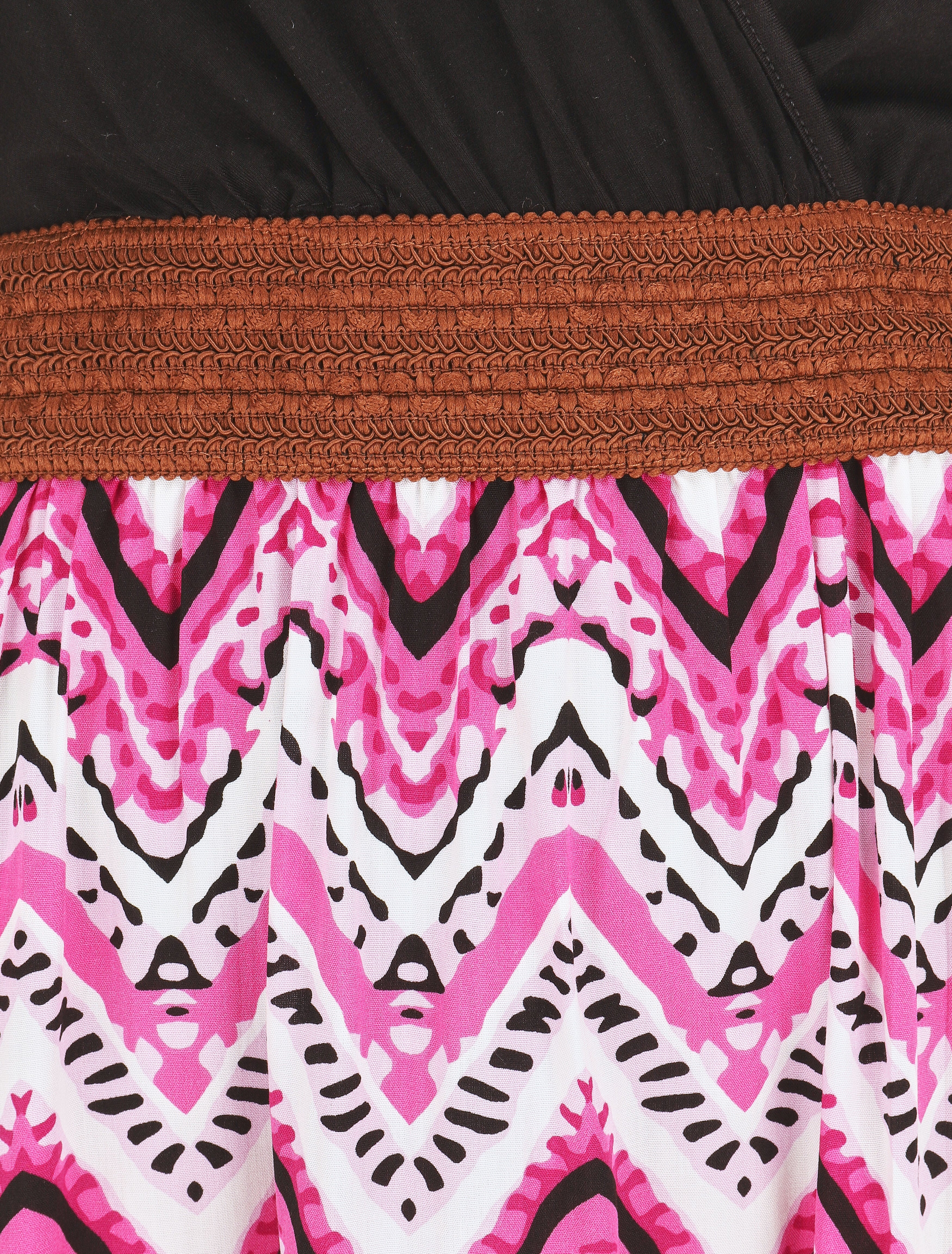 Robe longue à jupe imprimé graphique - Fuchsia - 3