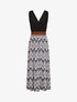 Robe longue à jupe imprimé graphique - Gris - 4
