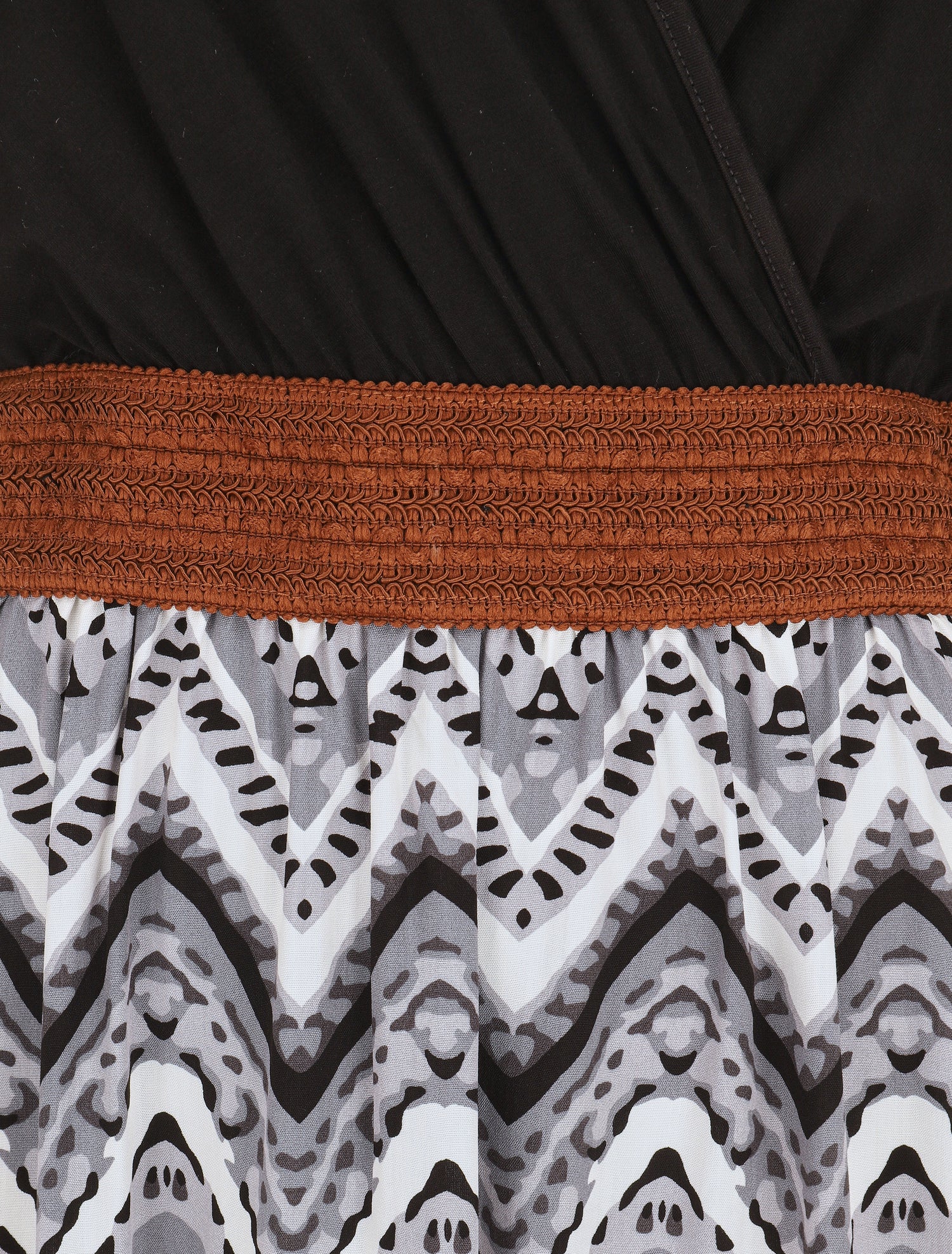 Robe longue à jupe imprimé graphique - Gris - 3