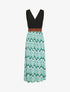 Robe longue à jupe imprimé graphique - Vert - 1