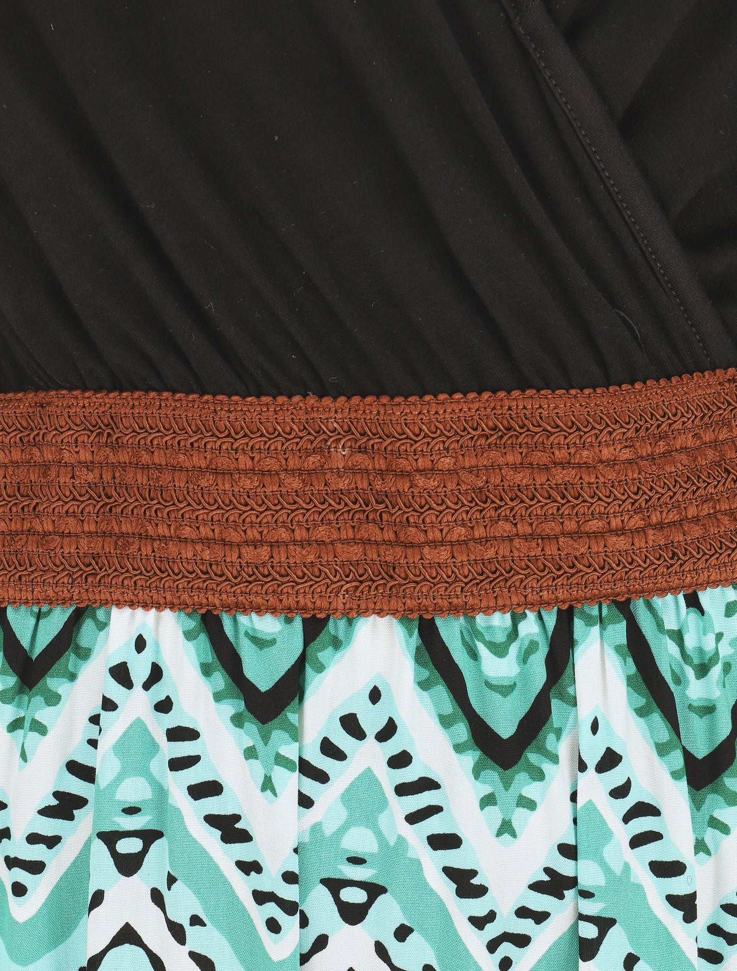 Robe longue à jupe imprimé graphique - Vert - 3