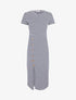 Robe longue fendue style marinière - Bleu nuit - 1