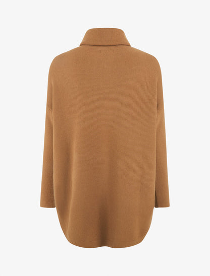 Pull ample col roulé et anneaux - Camel - 2