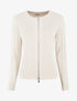 Gilet côtelé ajusté à zip - Crème - 1
