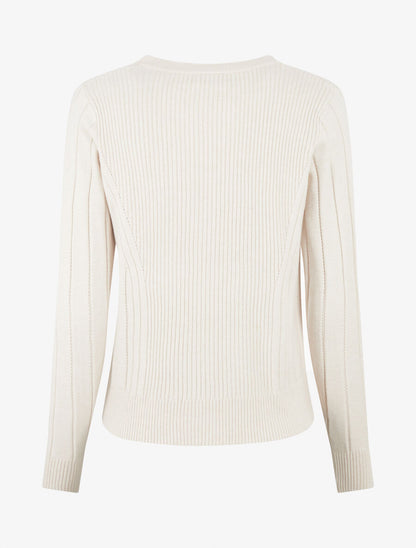 Gilet côtelé ajusté à zip - Crème - 2