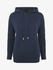 Pull à capuche coupe droite - Marine - 5