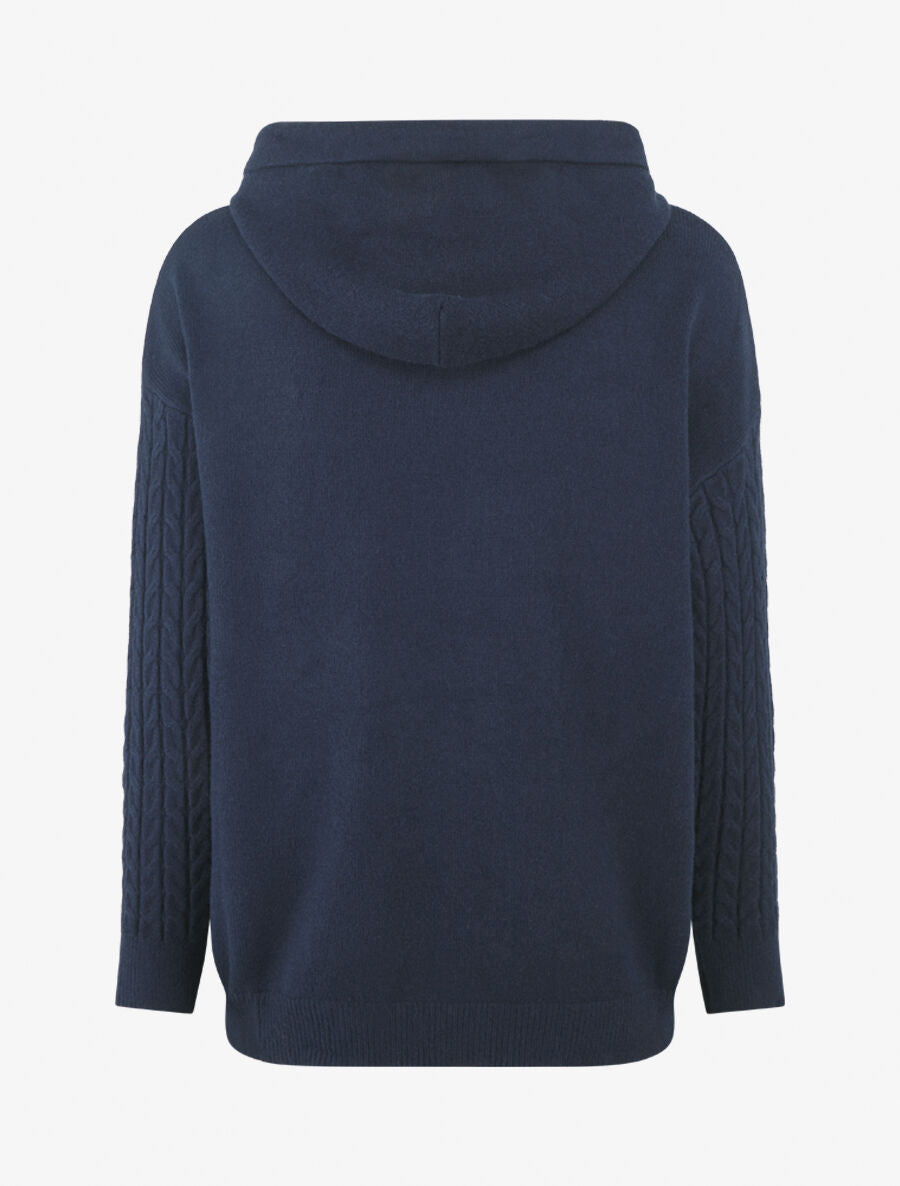 Pull à capuche coupe droite - Marine - 2