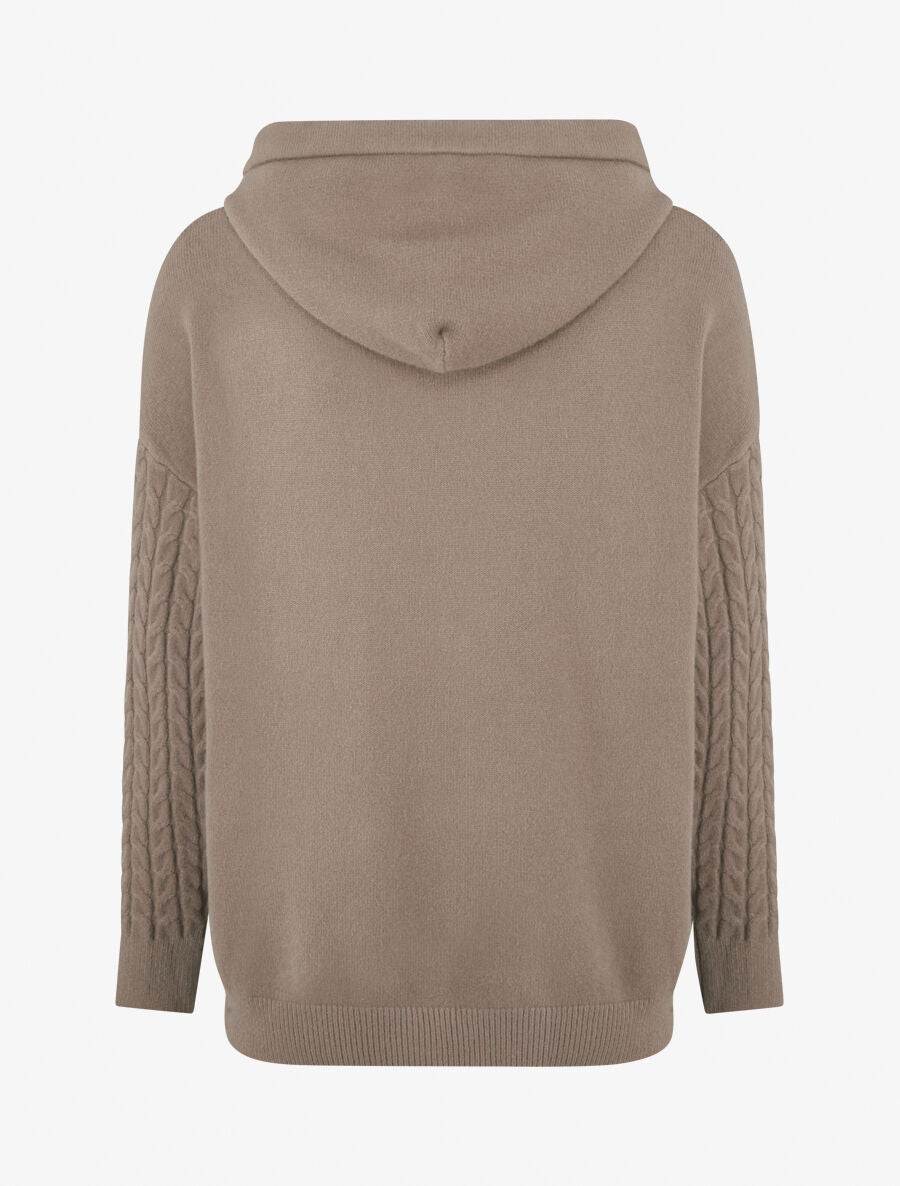 Pull à capuche coupe droite - Taupe - 2