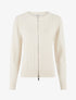 Gilet irisé coupe droite à zip - Crème - 1