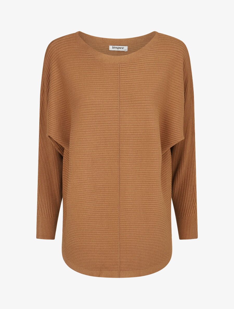 Pull uni à manches chauves-souris - Camel - 4