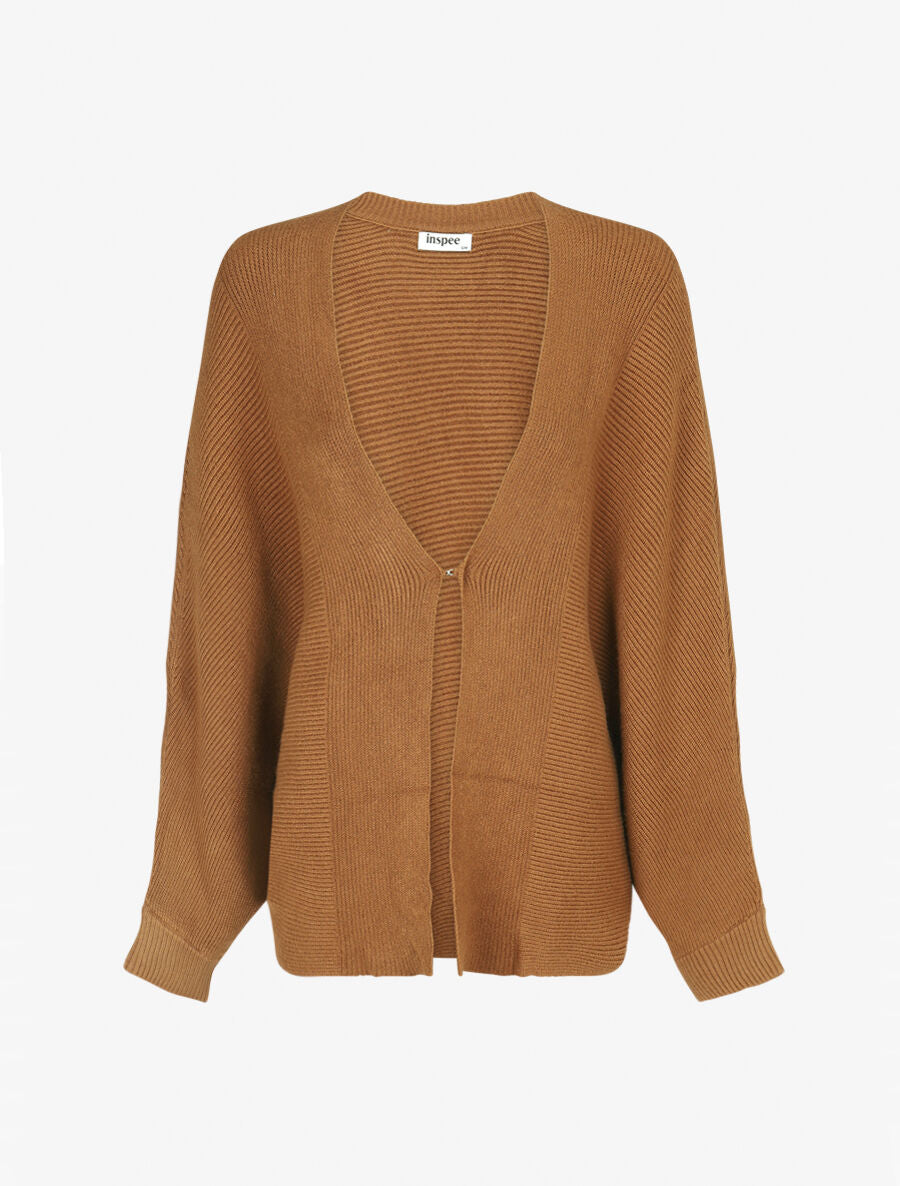 Châle uni à fermeture crochet - Camel - 1