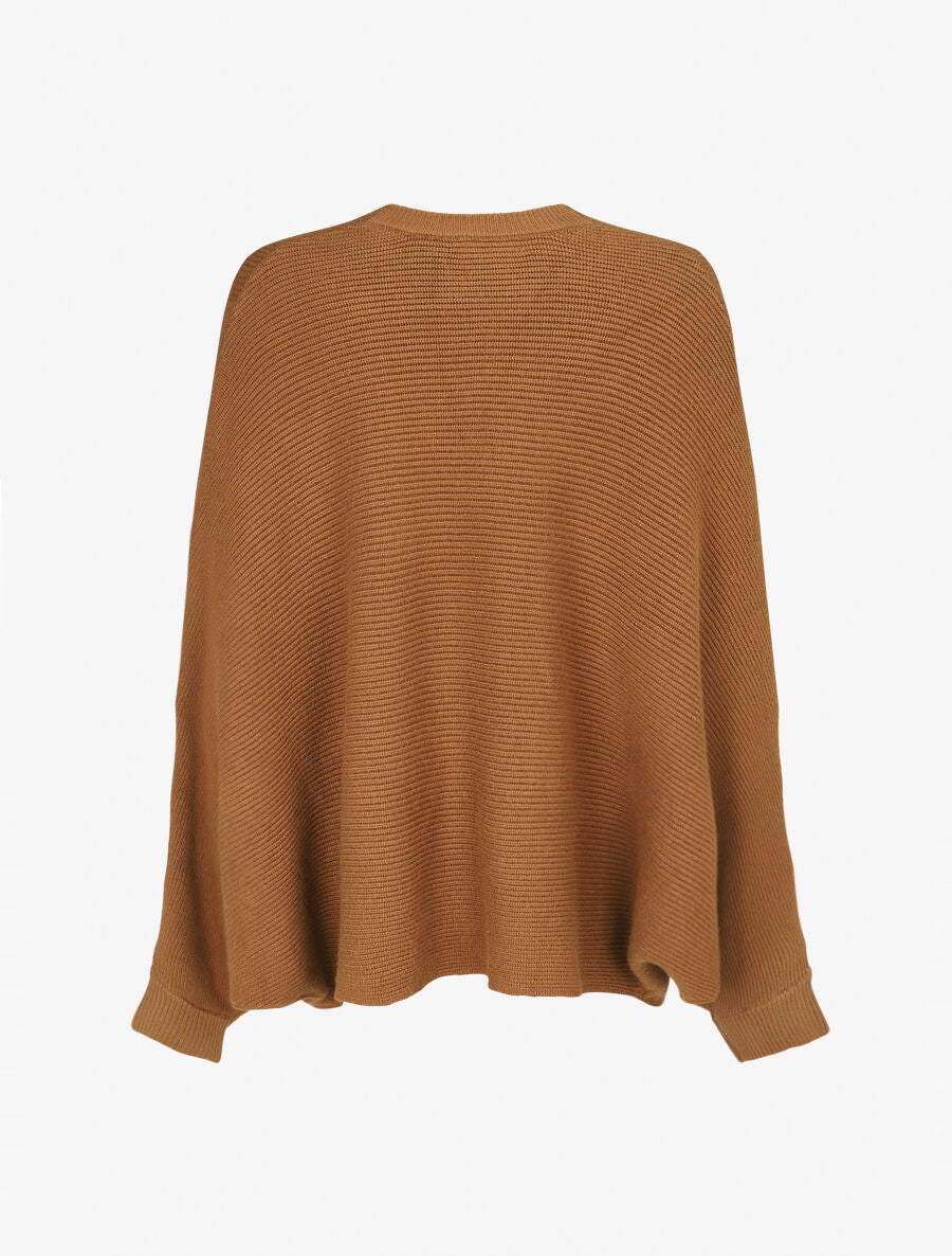 Châle uni à fermeture crochet - Camel - 2