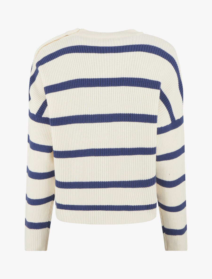 Pull rayé boutonné à l&