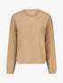 Pull droit uni en maille fantaisie - Taupe - 4