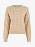 Pull uni coupe droite maille fantaisie - Beige - 1